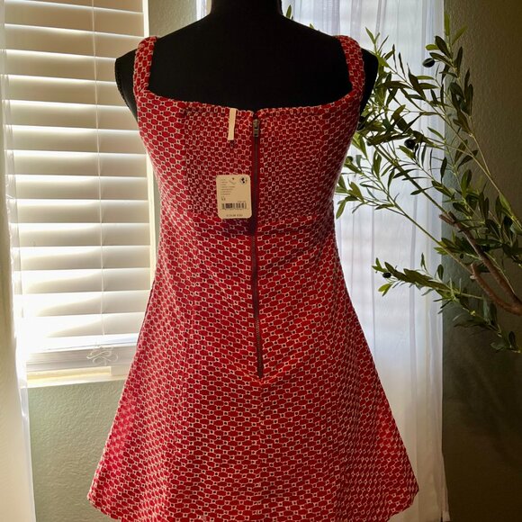 Free People Women's Red Berry Kiss Mini Dress (NWT) - Picture 9 of 12